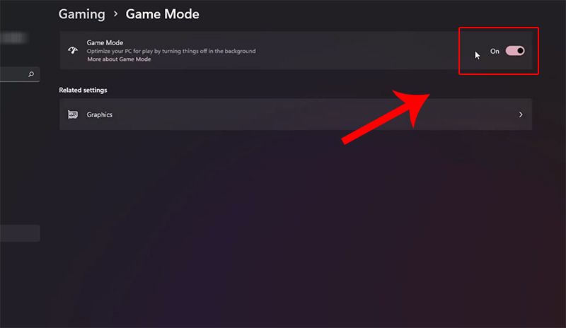 Bật chế độ Game Mode