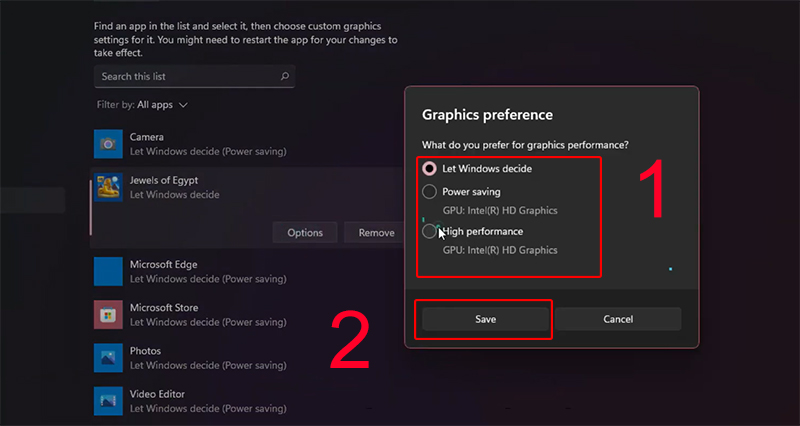 Chọn Cấu h&igrave;nh bạn mong muốn