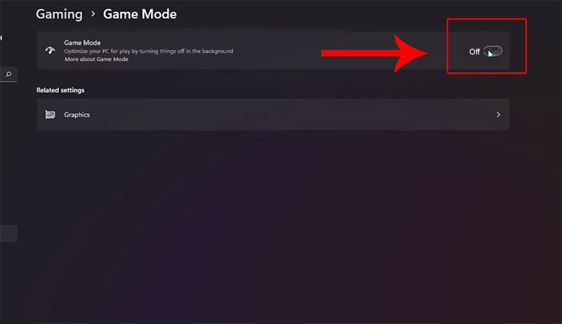 Tắt chế độ Game Mode