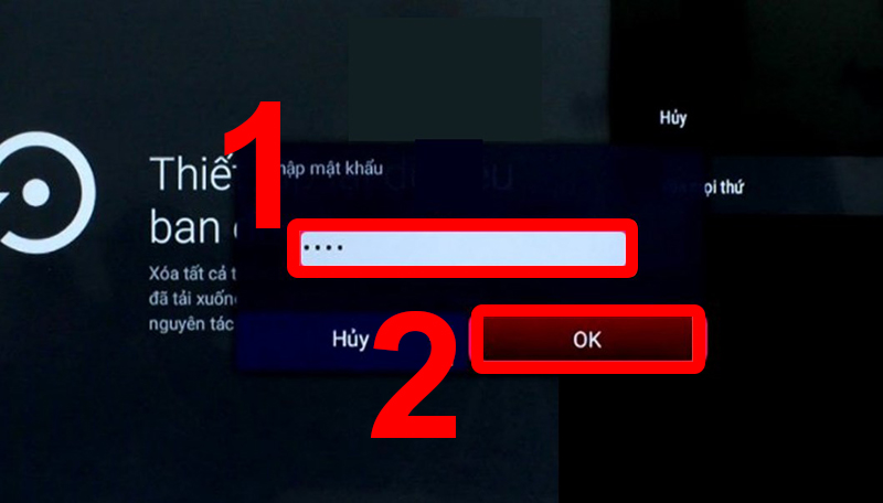 Nhập mật khẩu tivi