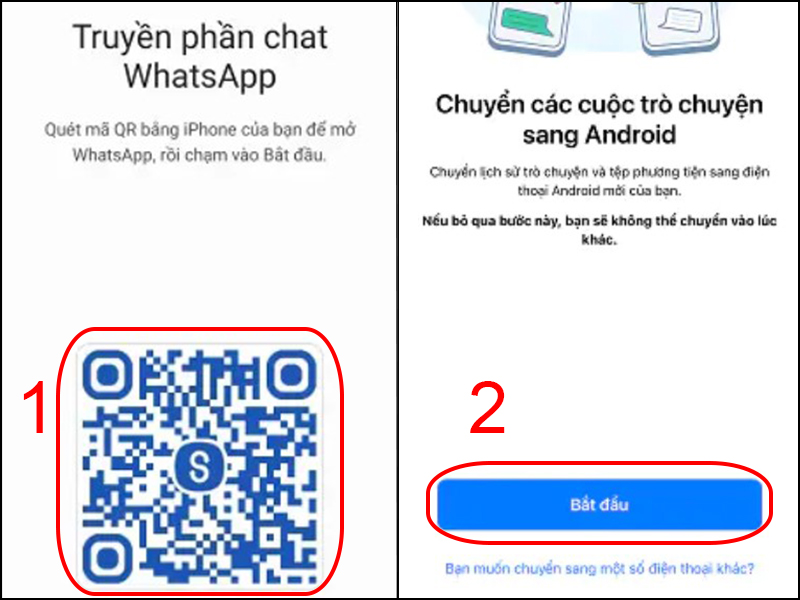 Dùng iPhone quét mã QR và nhấn Bắt đầu