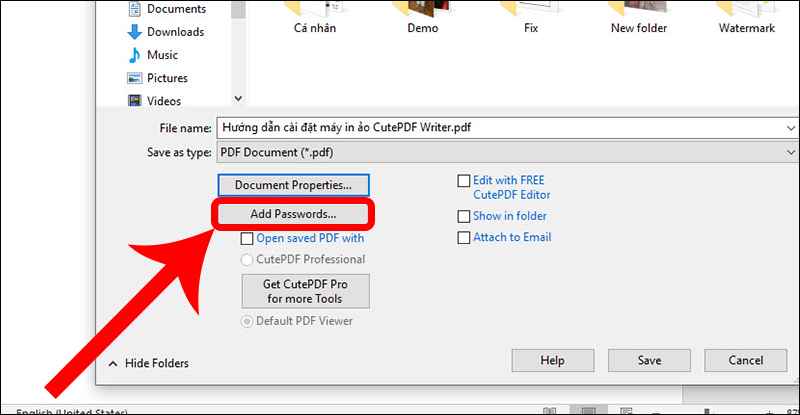 Thêm mật khẩu cho File PDF