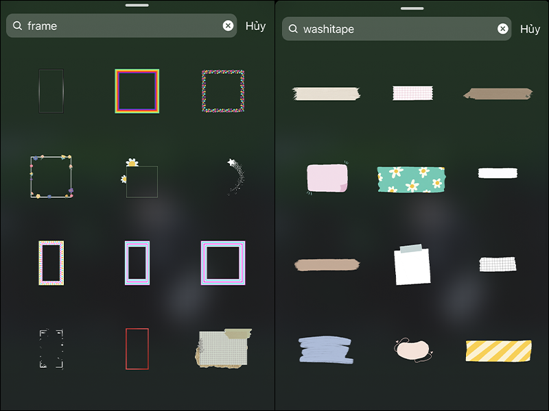 Bạn không nên bỏ qua các sticker dạng khung/tape nếu là người yêu thích trang trí story