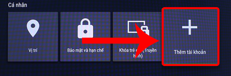 Chọn Thêm tài khoản