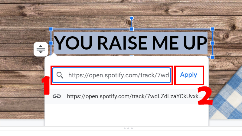 D&aacute;n link v&agrave; chọn Apply