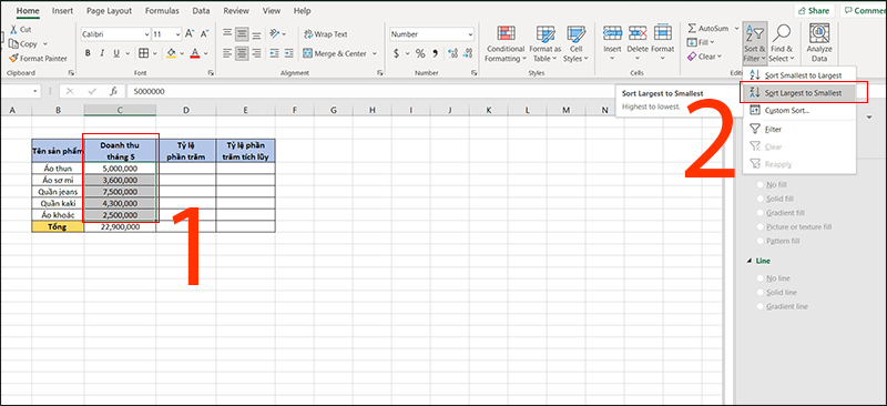 Biểu đồ Pareto trên Excel: \