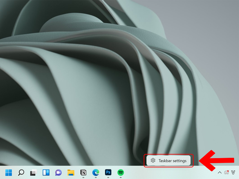 Truy cập c&agrave;i đặt thanh Taskbar