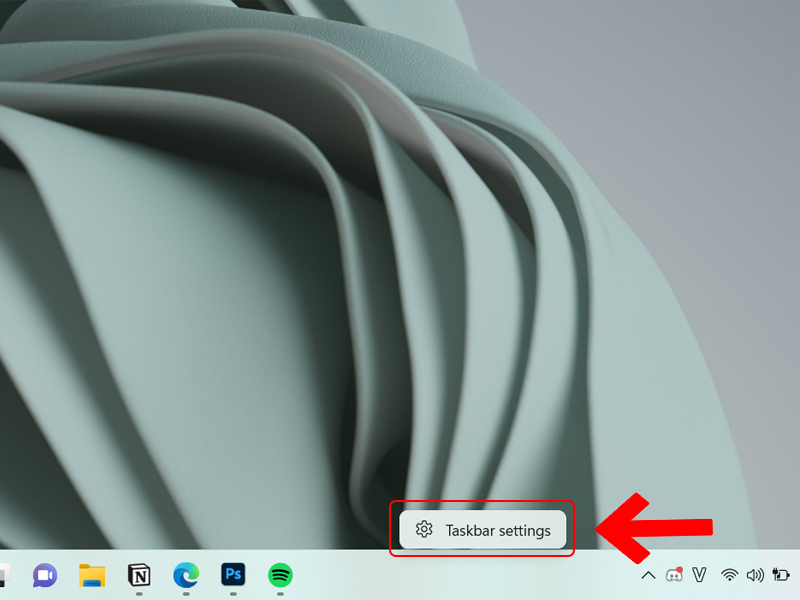Truy cập c&agrave;i đặt thanh Taskbar