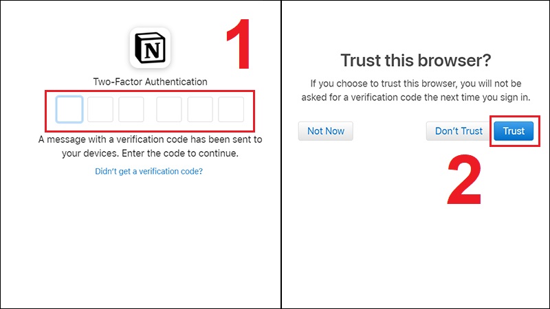Nhập mã xác nhận được gửi về iPhone của bạn