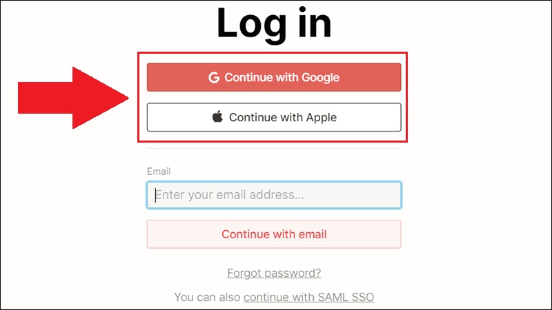 Chọn đăng nhập bằng tài khoản Google hoặc ID Apple
