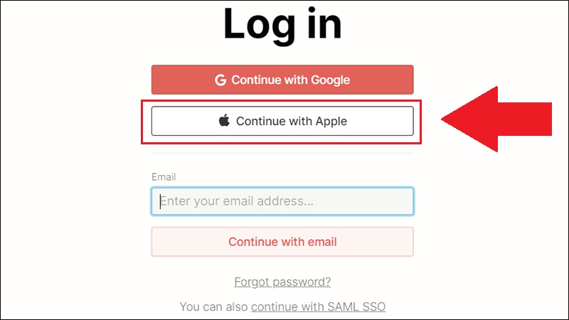 Chọn Continue with Apple