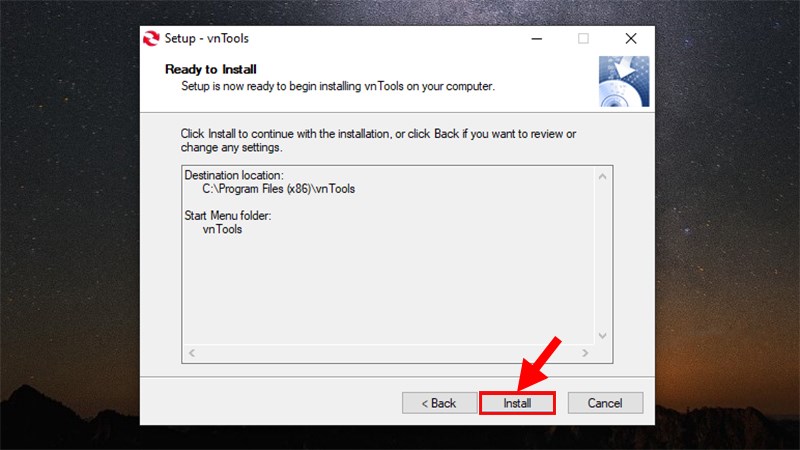 Nhấn Install để bắt đầu cài đặt phần mềm