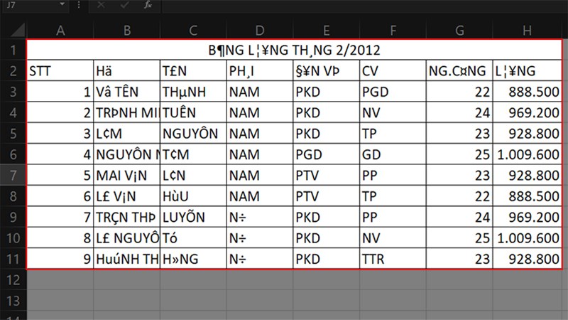 Hướng dẫn Cách chỉnh lỗi phông chữ trong excel Đơn giản và hiệu quả