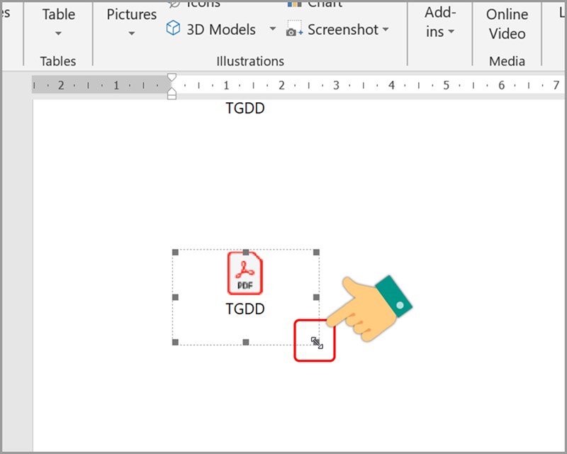 Thay đổi kích thước icon file PDF