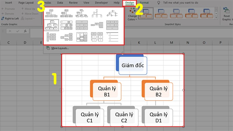 Cách vẽ hình đổi màu viết chữ vào hình khối trong Excel