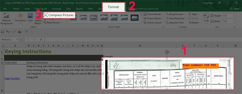 Nén ảnh trong Excel