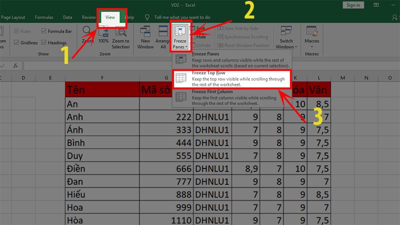 Cách Bỏ Dòng Cố Định Trong Excel Khi In