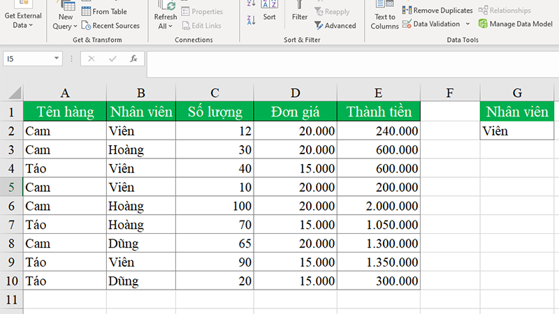 Kết quả sau khi thực hiện xong