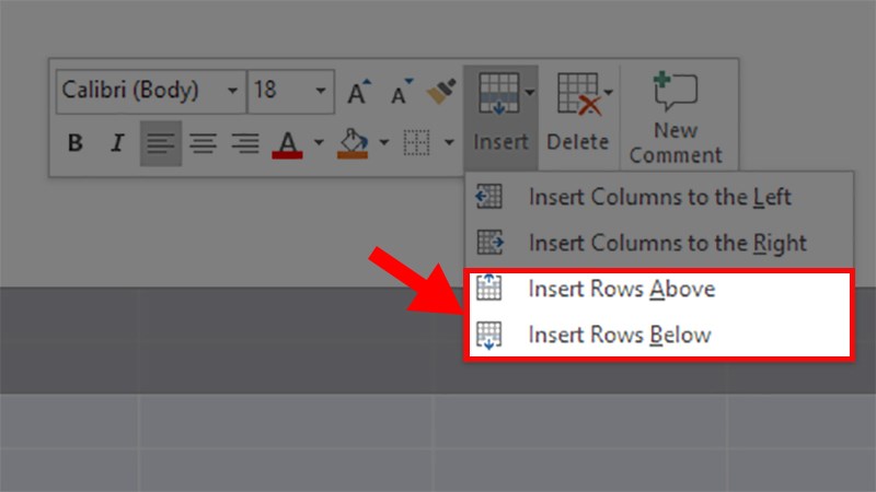 Insert Above là gì? Cách sử dụng và lợi ích trong Word và Excel