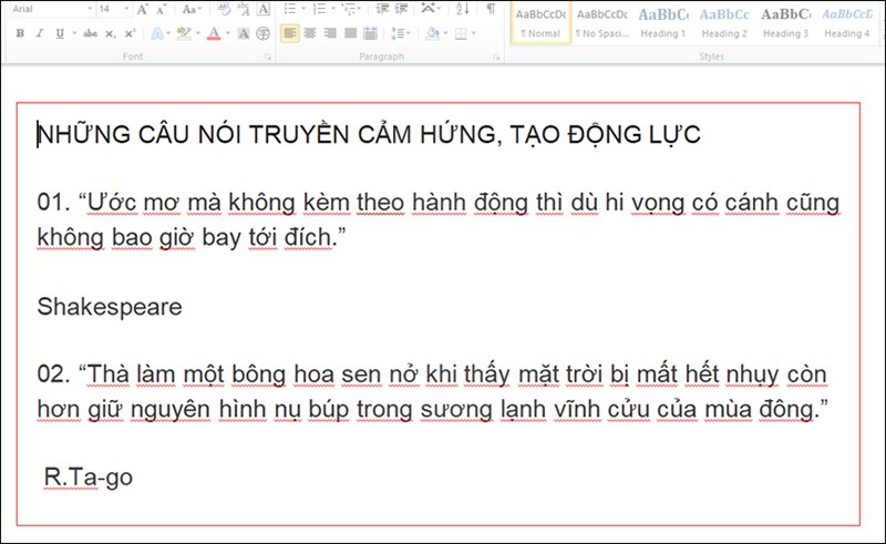 Kéo chọn vùng trên file Word