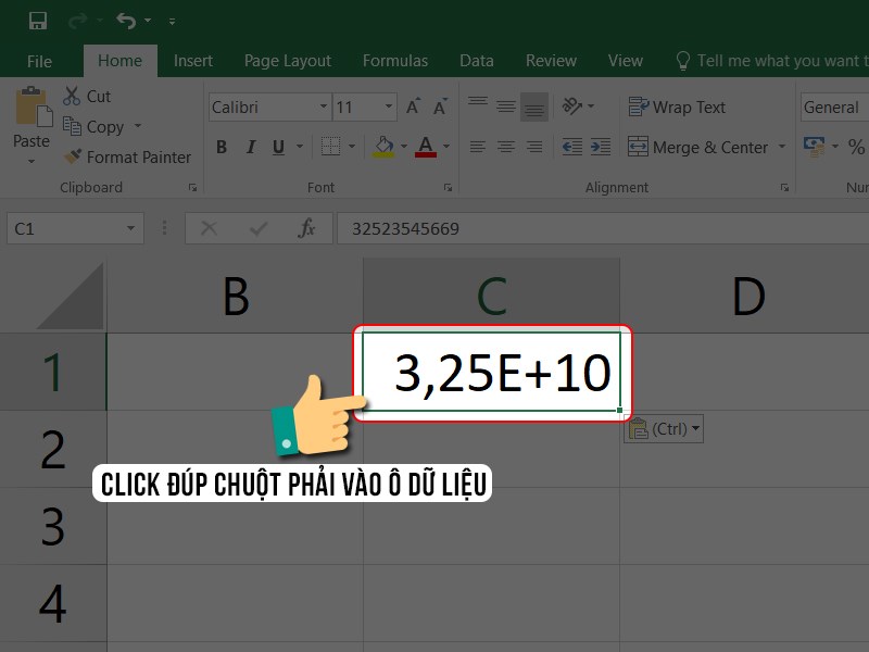 Cách Hiển Thị Dãy Số Quá Dài Trong Excel