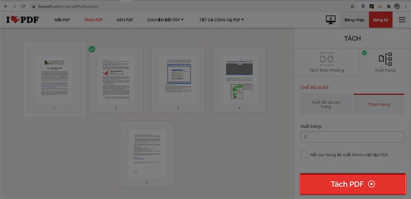 Nhấn Tách PDF là kết thúc quy trình