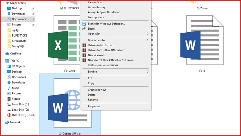 Mở thư mục mà bạn vừa lưu file