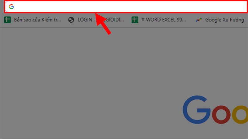 Mở trình duyệt Web > Đi đến thanh tìm kiếm