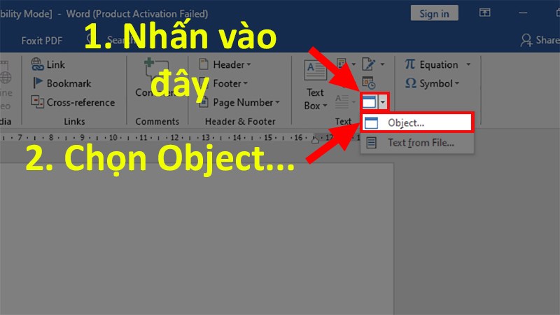 Đi đến mục Text > Chọn Object