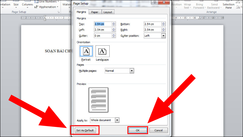 Nhấn OK để hoàn tất hoặc cài mặc định bằng Set As Default
