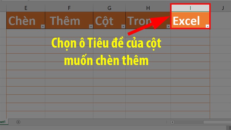 Chọn ô Tiêu đề của Excel Table