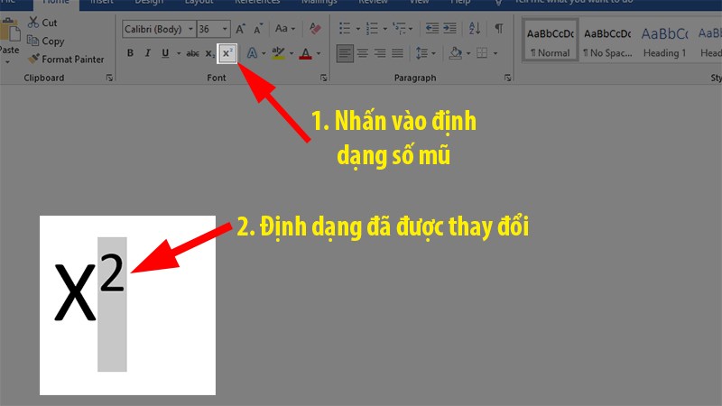 Hướng dẫn cách viết số mũ trong Word