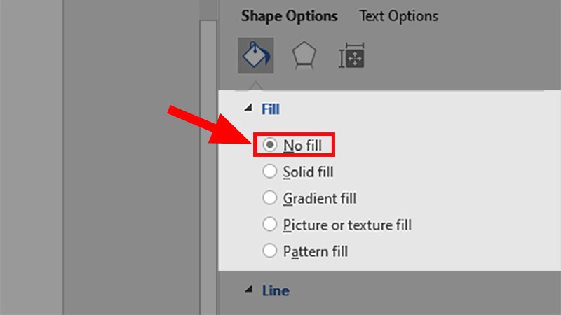 Đi đến phần Text Fill  Tích chọn No line