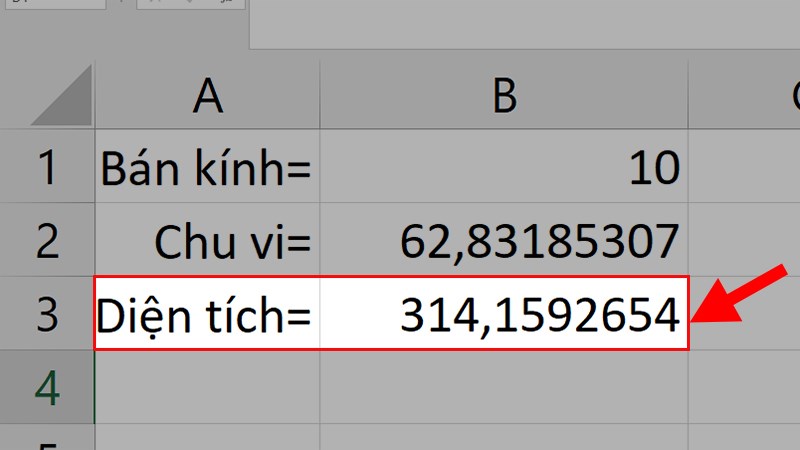 Cách Sử Dụng Hàm Pi, Cách Viết Số Pi Trong Excel Chi Tiết, Có Ví Dụ... -  Thegioididong.Com