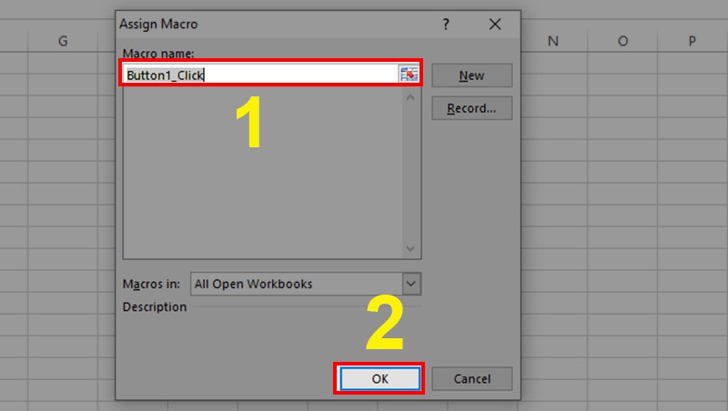 Hướng dẫn tạo nút button trong Excel.