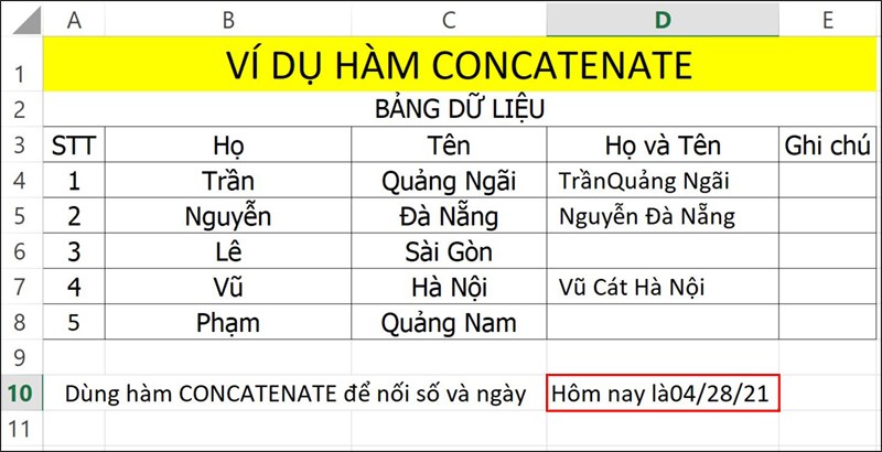 Nhấn Enter để hiển thị kết quả.