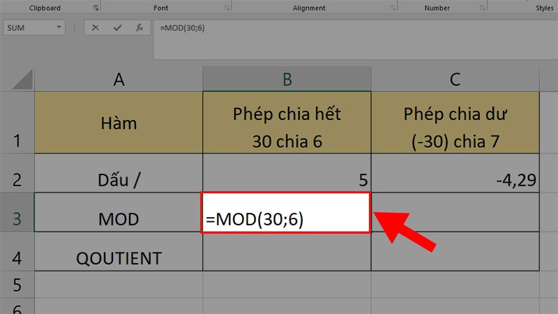 Hướng dẫn chi tiết cách thực hiện phép chia trong Excel