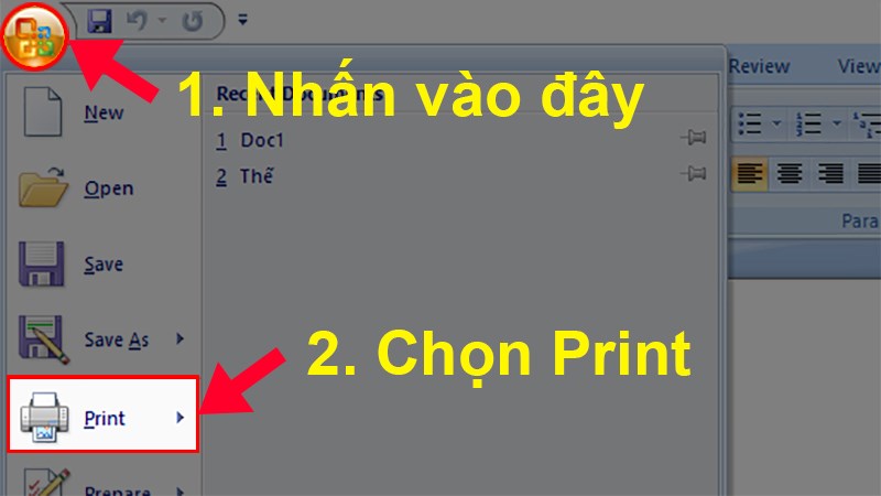 Chọn Print