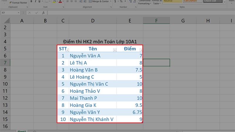 Mở file Excel chứa bảng cần xóa