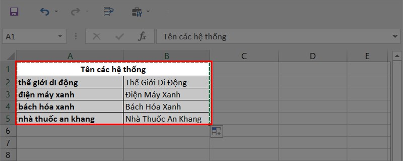 Copy nội dung muốn chuyển đổi trên file Excel