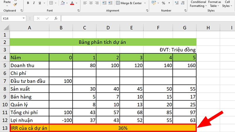 Nhấn Enter và kiểm tra kết quả