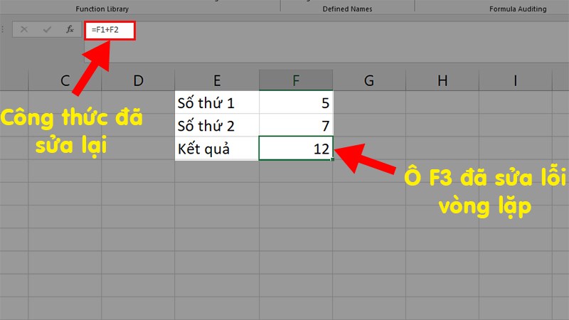 Sau khi biết được vị trí bạn tiến hành xóa, chuyển công thức, sửa lại tham chiếu trong công thức và lỗi đã được khắc phục