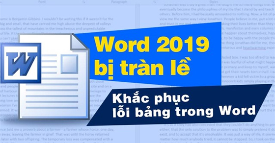 Hướng dẫn khắc phục lỗi bảng trong word 2019 bị tràn ra lề đơn giản