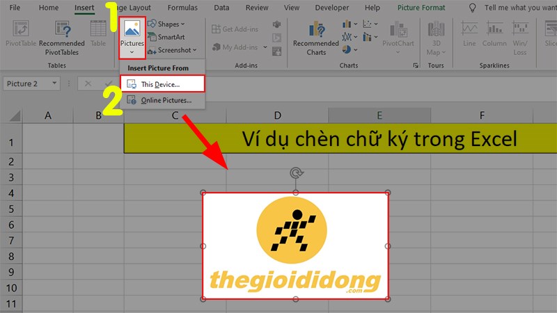 Chèn hình ảnh con dấu vào Excel