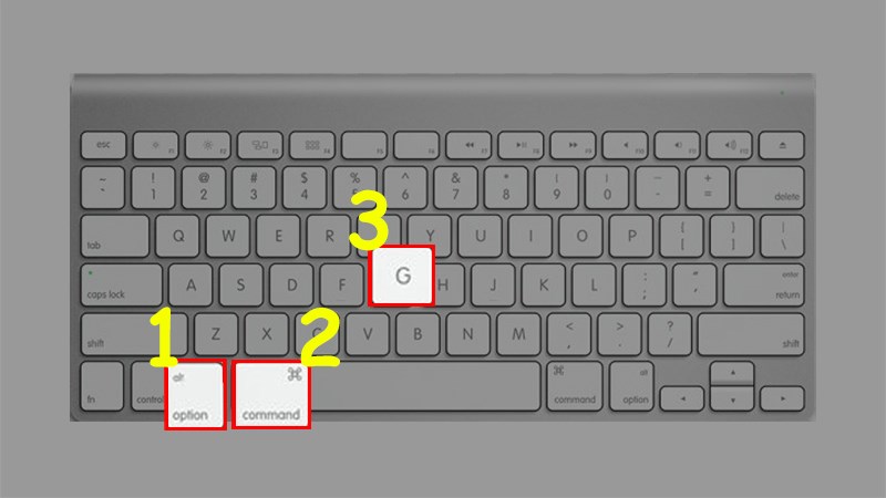 Nhấn Option + Command + G trên bàn phím