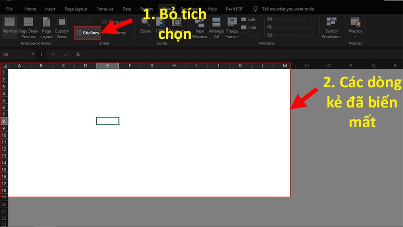 Xóa phông trong excel