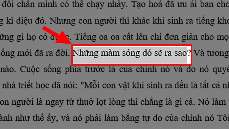 Tô chọn dòng cần gạch ngang chữ