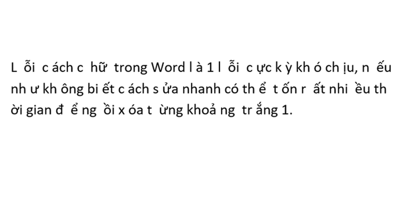 Lỗi cách chữ trong Word