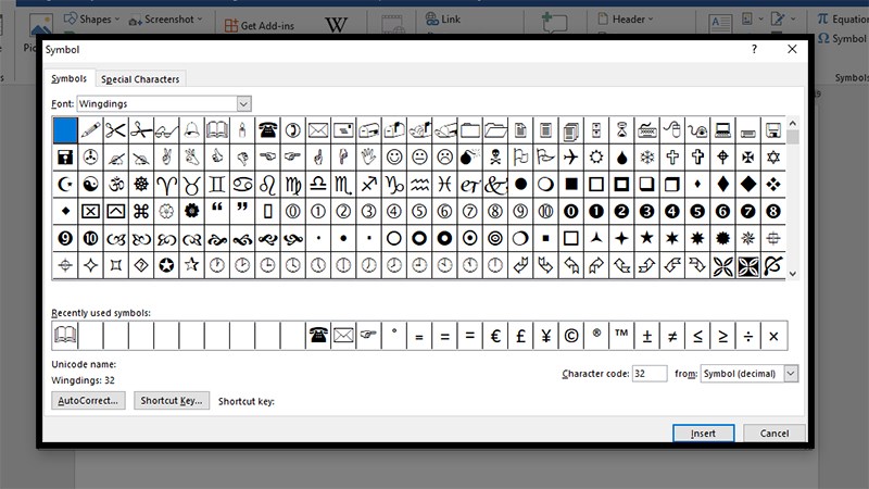 Kiểu Wingdings