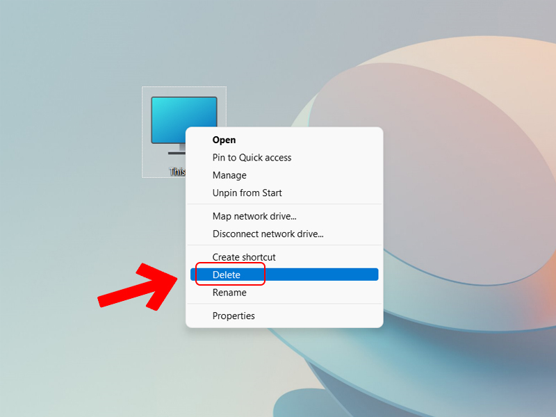 Xoá biểu tượng This PC